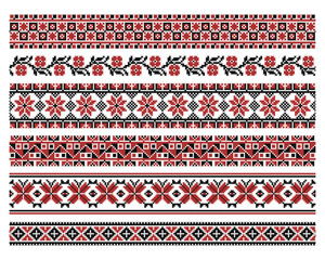 Set of national ukrainian pattern or cross stitch