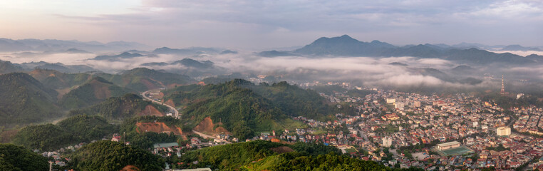 Fototapeta na wymiar Bac Kan city, Vietnam in early morning