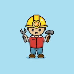 Fototapeta premium funny mechanic logo design