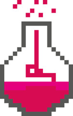 butelka różowy eliksir kocham miłość syrop słodki pixel grafika 8b gra minecraft symbol element  © Ana CPP