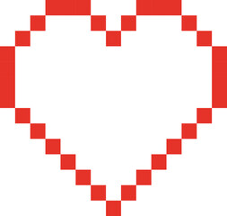 serce miłość kocham lubię romans pixel grafika 8b gra minecraft symbol element  - obrazy, fototapety, plakaty