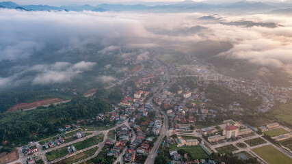 Bac Kan city, Vietnam in early morning