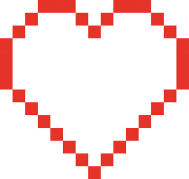 serce miłość kocham lubię romans pixel grafika 8b gra minecraft symbol element 