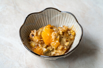 Persimmon with Tahini Sauce. Tahin and Walnut.