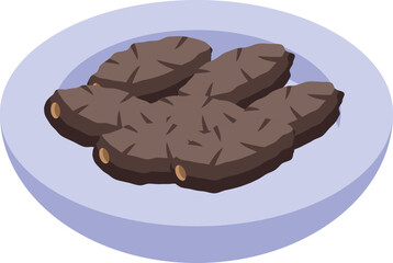 Bedouin food icon isometric vector. Arabian camel. Walking sand