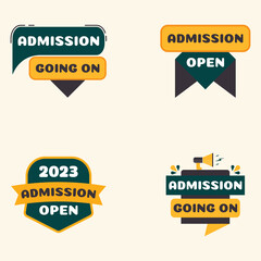 2023 admission open and admission going on banner set for social media post and banner with Loudspeaker or megaphone
