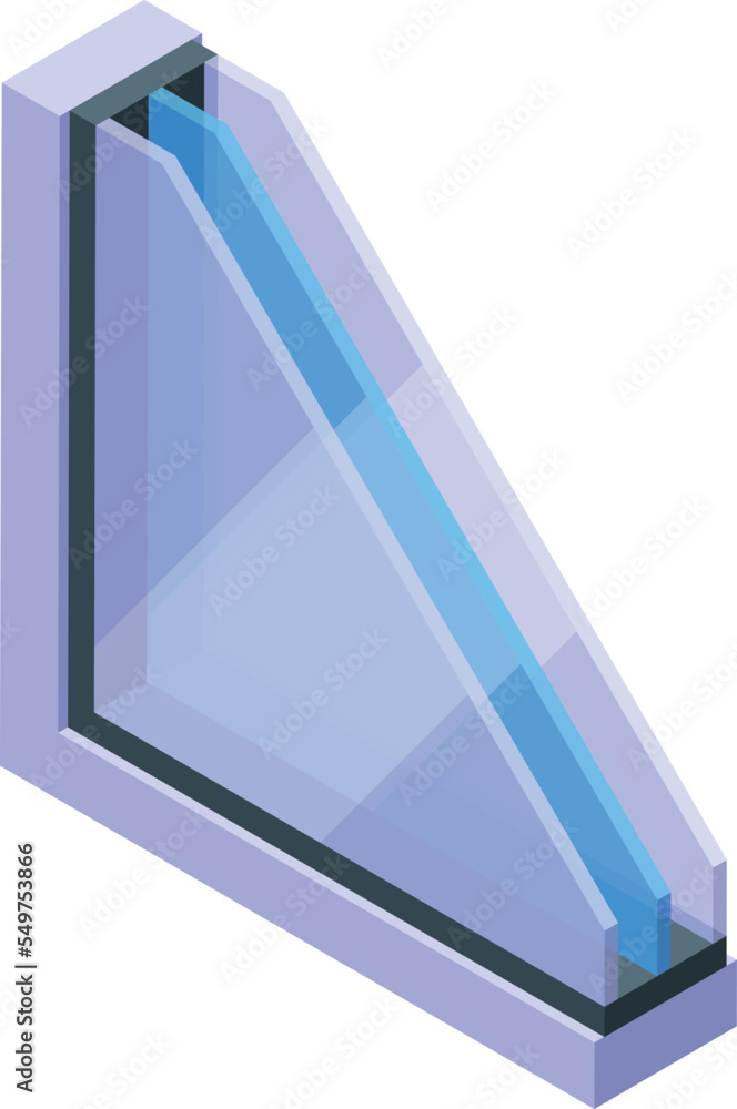 Poster window structure icon isometric vector. glass production. material process