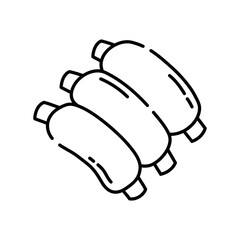 Ribs doodle icon. Hand drawn black sketch. Vector Illustration.
