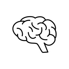 human brain icon design. outline intelligence sign and symbol. mind concept vector illustration.