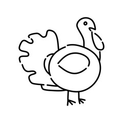 Turkey doodle icon. Hand drawn black sketch. Vector Illustration.