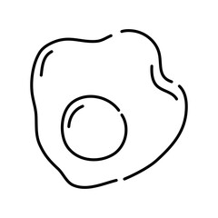 Fried egg doodle icon. Hand drawn black sketch. Vector Illustration.