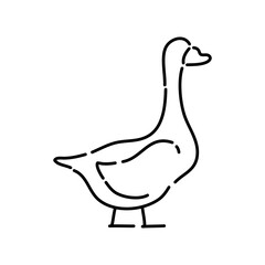 Goose doodle icon. Hand drawn black sketch. Vector Illustration.