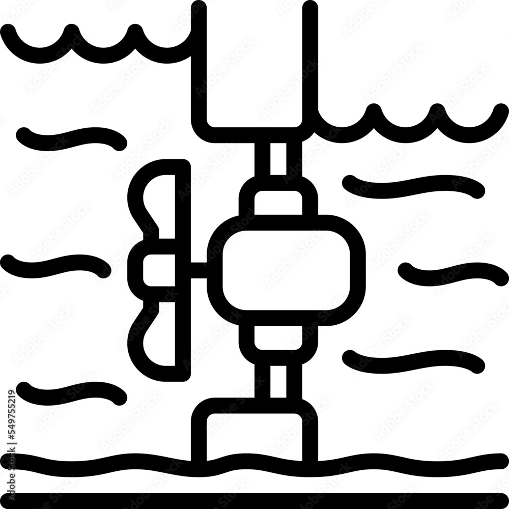 Poster tidal energy outline icon