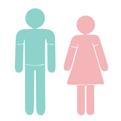 A set of toilet icons. The sign of the toilet. Signs for men, women. The sign of the men's and women's toilets. Vector graphics
