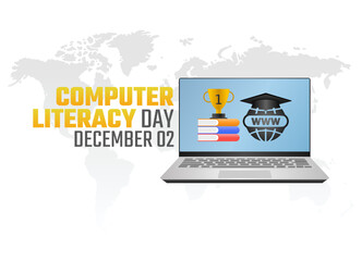 vector graphic of world computer literacy day good for world computer literacy day celebration. flat design. flyer design.flat illustration.