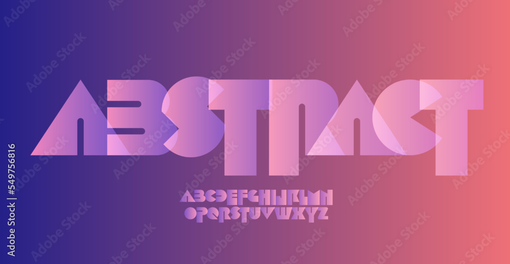 Poster abstract font alphabet letters. modern logo typography. minimal geometrical typographic design. prim