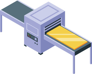 Golden glass production icon isometric vector. Factory window. Renovation molten