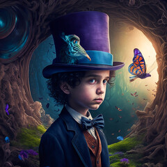 magician with magic hat ai generated