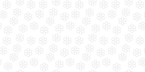 Simple floral seamless pattern with white flowers on white  background.