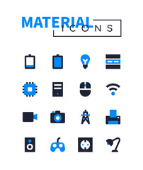Electronic devices and accessories - flat design style icons set