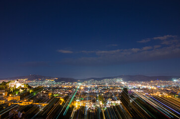 City lights in Athens