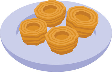 Pasta food icon isometric vector. Portugal cuisine. Dish meal