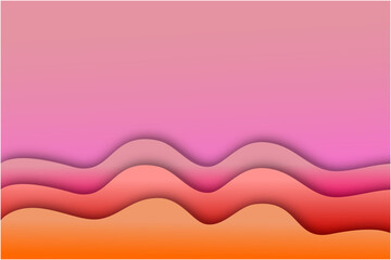 abstract background with waves paper cut 3d