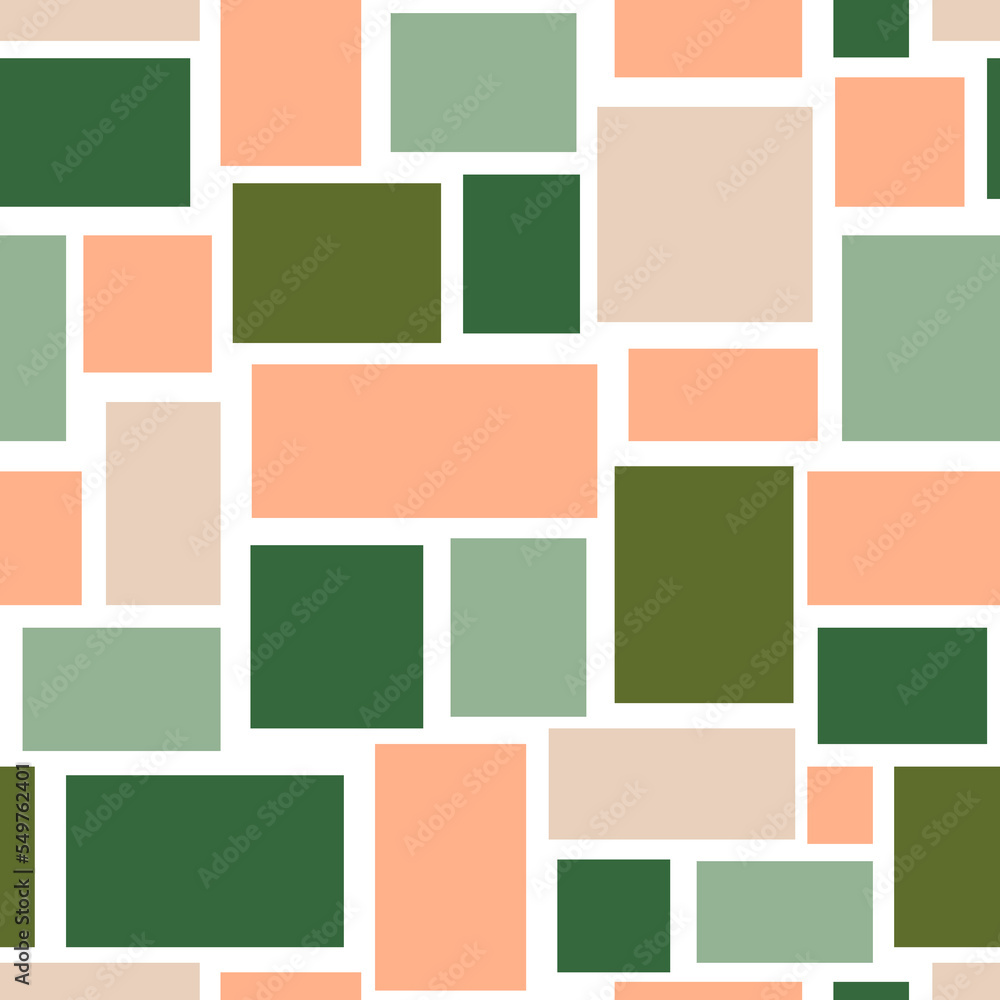 Poster abstract seamless pattern with square geometric shapes. simple cute vector background. wallpaper des