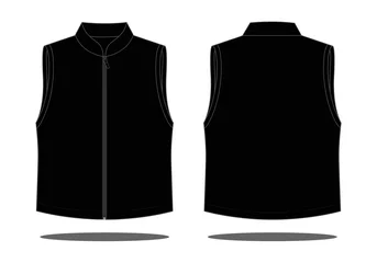Foto op Canvas Blank Black Vest Template On White Background.Front And Back View, Vector File © Sansom