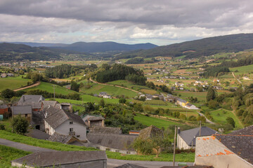 Fototapeta na wymiar a view of a fertile valley in Galicia, Lourenza