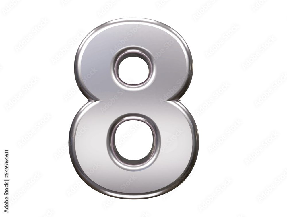 Poster Number text effect vector element transparent