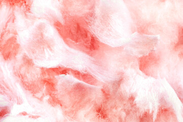 Pink cotton candy background or texture with strawberry flavor. cotton candy