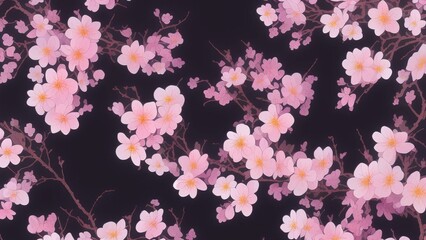 Plakat Spring sakura flowers blossom art, hand drawn watercolor style, ,vector illustration.