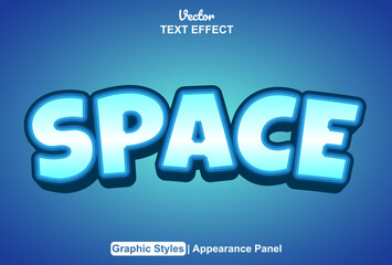 Obraz premium space text effect with graphic style and editable.