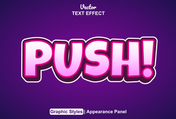 push text effect with graphic style and editable.
