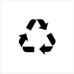 Recycling icon vector technology symbol on white background