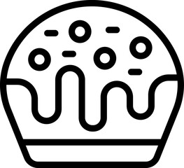 Spring panettone icon outline vector. Cake bread. Baked idea