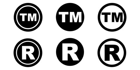 Abstract tm r for web and app design. Business vector icon. 