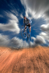 Mountain Biking Jump with Zoom Motion