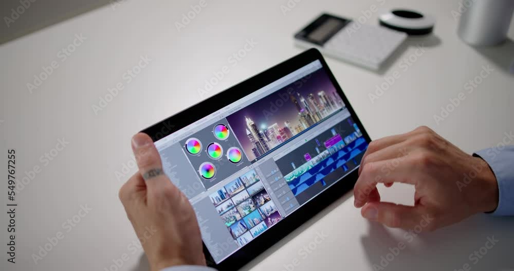 Poster Video Editor Or Designer Using Editing Software Tech