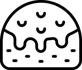 Chocolate panettone icon outline vector. Cake food. Bread slice