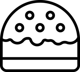 Obraz premium Sweet panettone icon outline vector. Cake food. Bake cream