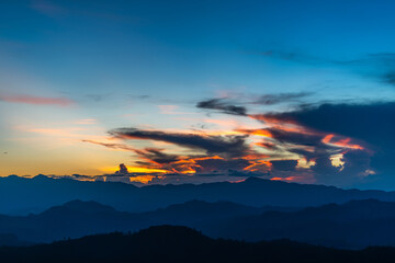 Wonderful sunset over the mountains