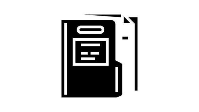 paper folder glyph icon animation