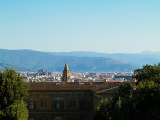 Fototapeta na wymiar View of Florence from the Boboli gardens.