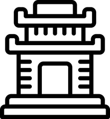 Cambodia temple icon outline vector. Travel culture. Tourism map