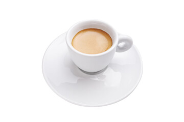 Studio shot of espresso coffee in a white cup