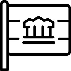 Cambodia flag icon outline vector. Landmark culture. City trip