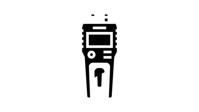moisture meter carpenter digital device glyph icon animation