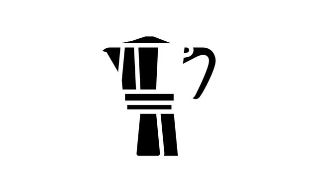 mocha pot coffee tool glyph icon animation